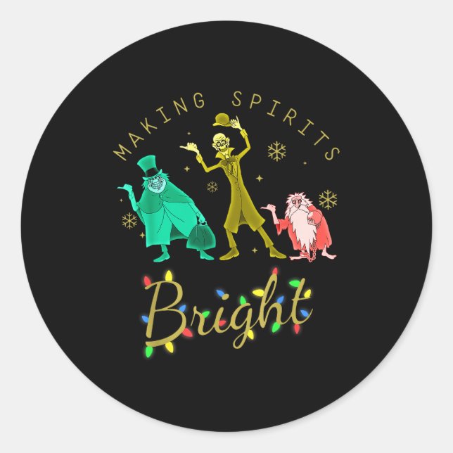 Making Srits Bright Christmas Retro Groovy Christm Classic Round Sticker (Front)