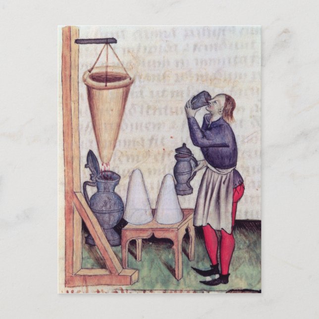 Making sugar syrup, from 'Tractatus de Herbis' Postcard (Front)