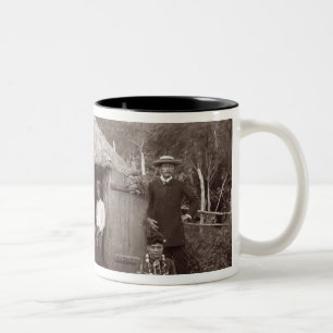Making Tappa, a native cloth, c.1875 (sepia photo) Two-Tone Coffee Mug