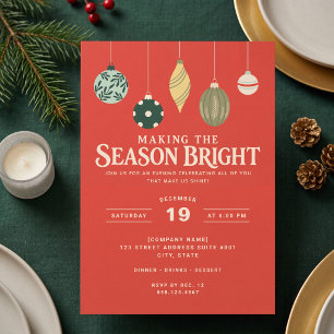Making the Season Bright Corporate Ornaments Invitation