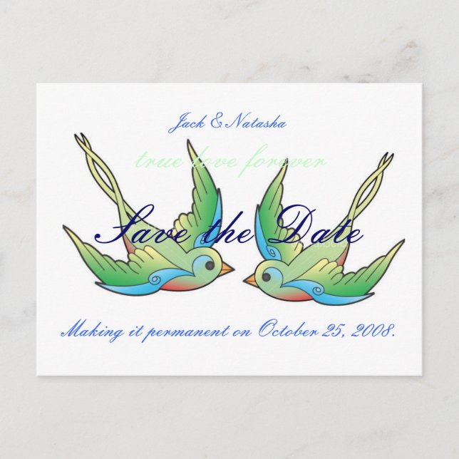 Making true love permanent announcement postcard (Front)