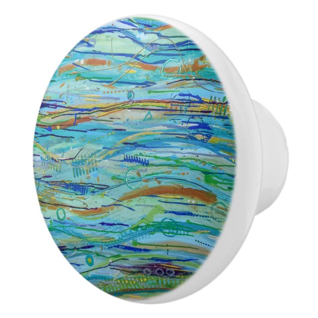 Making Waves Ceramic Tile Knob (Right)