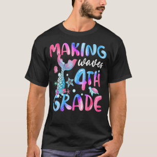 Making Waves In 4th Grade Fish Tail Tie Dye Back T T-Shirt