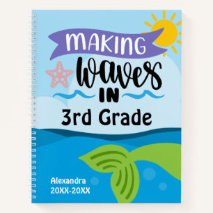 Making Waves in Elementary School, Grade & Name Notebook