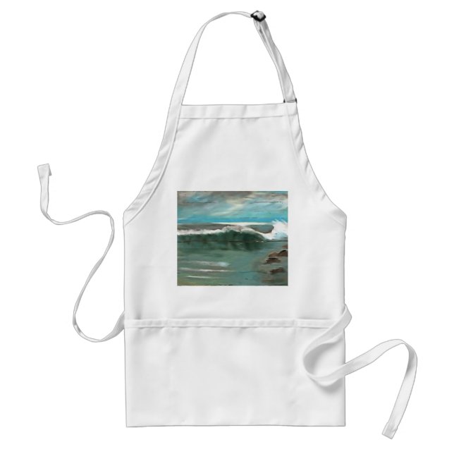 Making Waves On Driftwood Seascape Art Standard Apron (Front)