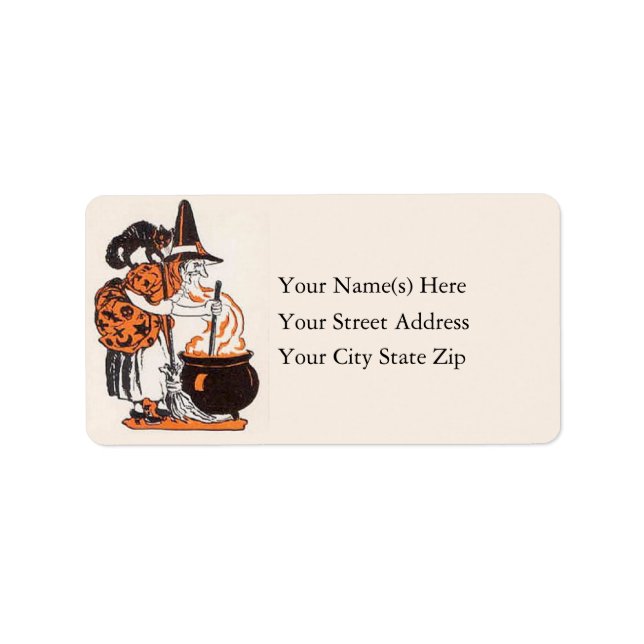 Making Witch's Brew Vintage  Address Label (Front)