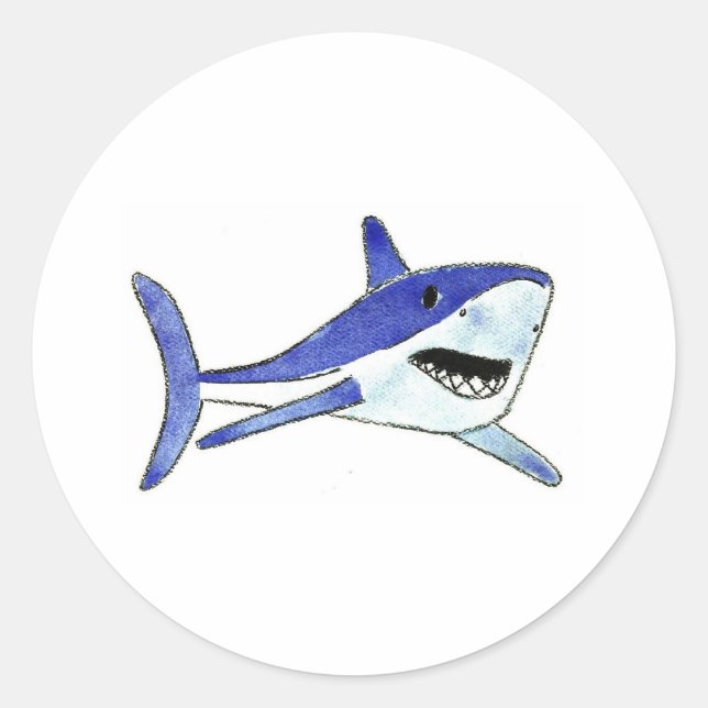 Mako Shark Classic Round Sticker (Front)
