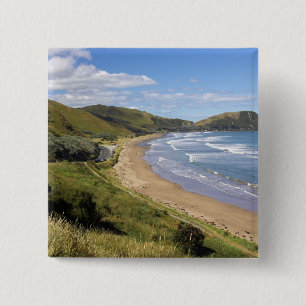 Makorori Beach near Gisborne, Eastland, New 15 Cm Square Badge