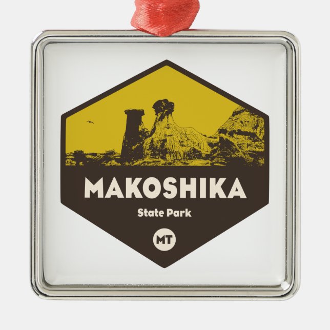 Makoshika State Park, Montana Metal Tree Decoration (Front)