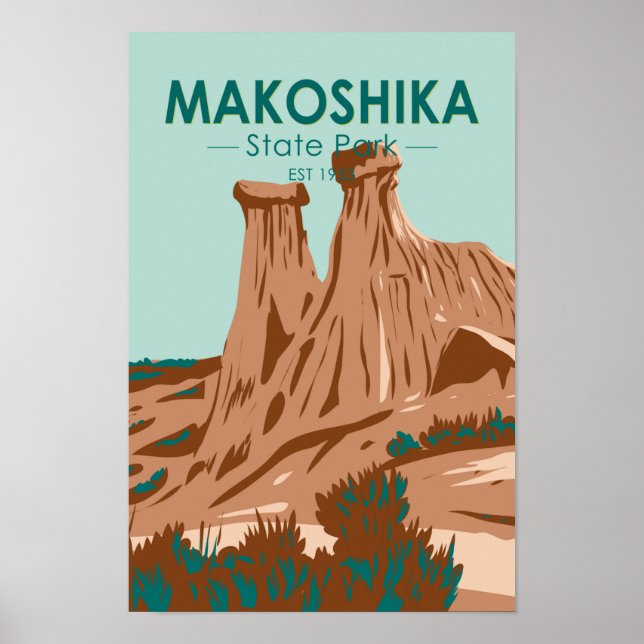 Makoshika State Park Montana Vintage Poster (Front)