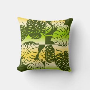 Makua Monstera Hawaiian Striped Blend Pillows