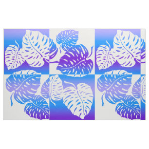 Makua Monstera Tropical Hawaiian Striped Blend Fabric