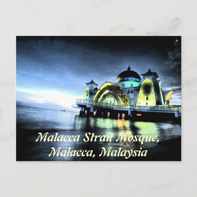 Malacca Strait Mosque, Malacca, Malaysia Postcard (Front)