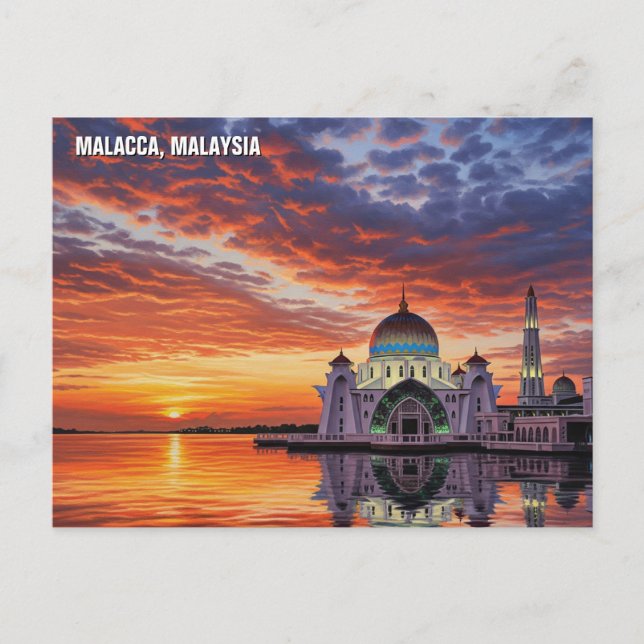 Malacca Straits Mosque Malaysia Postcard (Front)