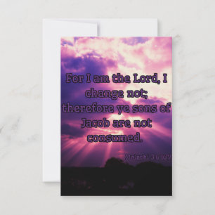 Malachi 3:6 KJV Bible Verse Pic Greeting Card