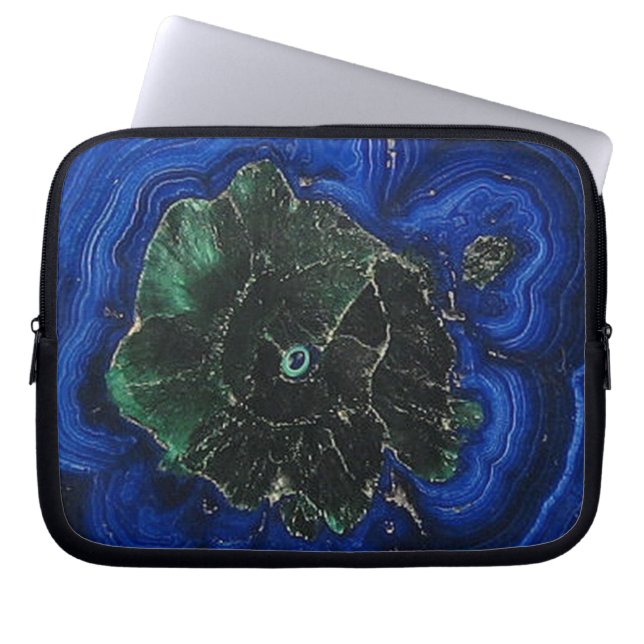 Malachite Azurite Island Laptop Sleeve (Front)
