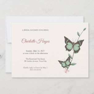 Malachite Butterfly Bridal Shower Invitation