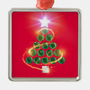 Malachite Christmas Metal Tree Decoration