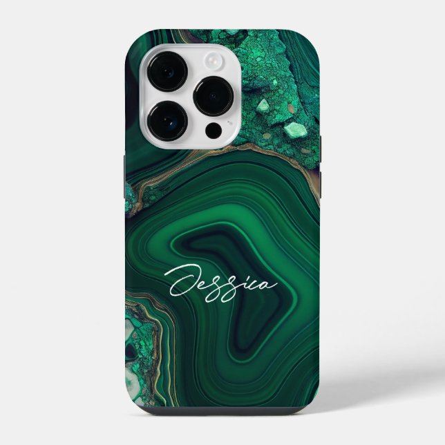 Malachite Cu6CO3(OH)2 iPhone Case (Back)