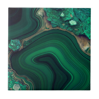 Malachite Cu6CO3(OH)2 Tile