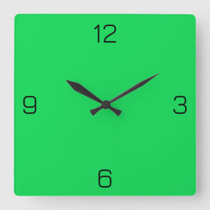 Malachite Green 0BDA51 Colour With Add Name Option Square Wall Clock