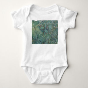 Malachite Green Marble Detailed Texture Baby Bodysuit