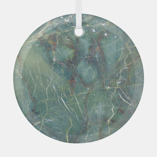 Malachite Green Marble Detailed Texture Glass Tree Decoration (Front)