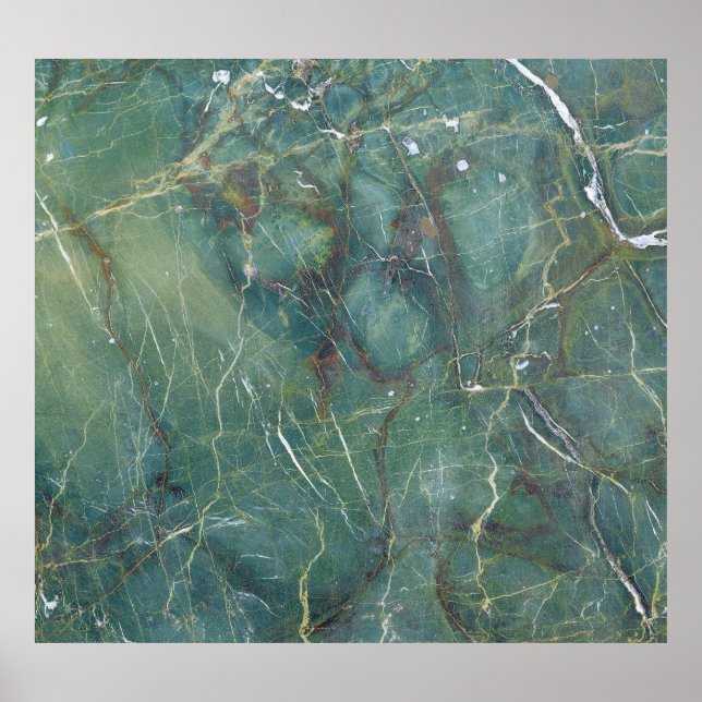Malachite Green Marble Detailed Texture Poster (Front)