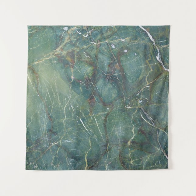Malachite Green Marble Detailed Texture Tapestry (Front)