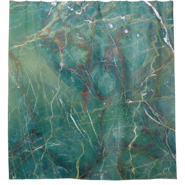Malachite green marble texture, detail structure o shower curtain (Front)