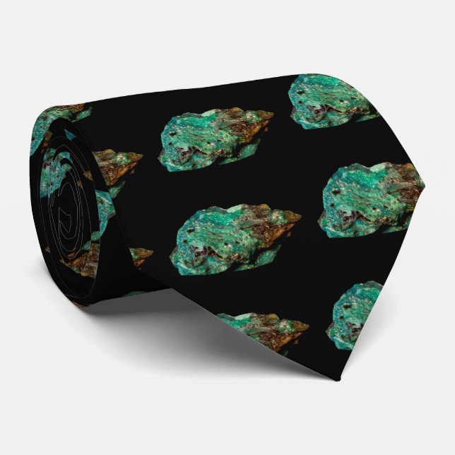 Malachite Green Mineral Rock Nature Photography Tie (Rolled)