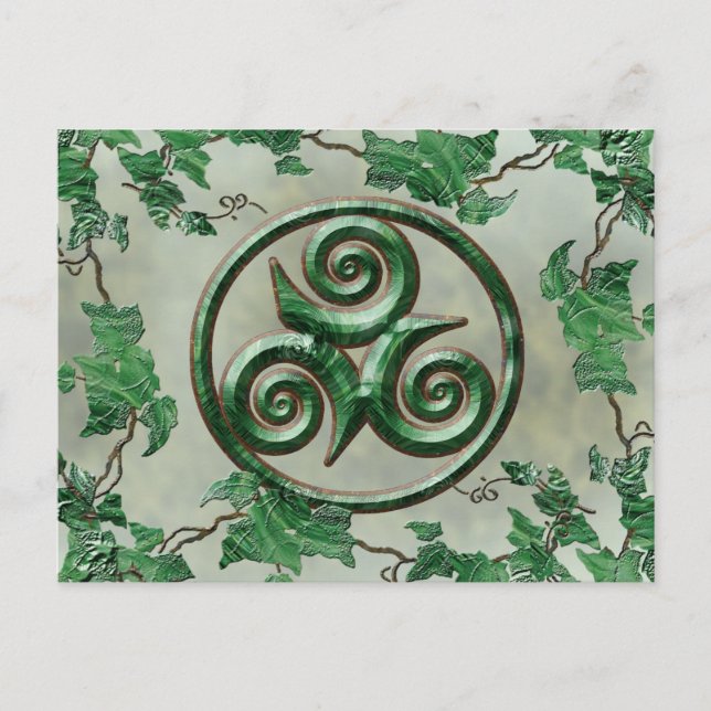 Malachite Ivy Triskel Postcard (Front)