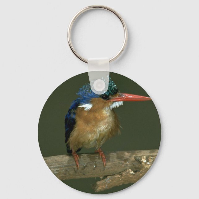 Malachite Kingfisher Key Ring (Front)