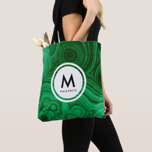 Malachite Mineral Monogram Tote Bag