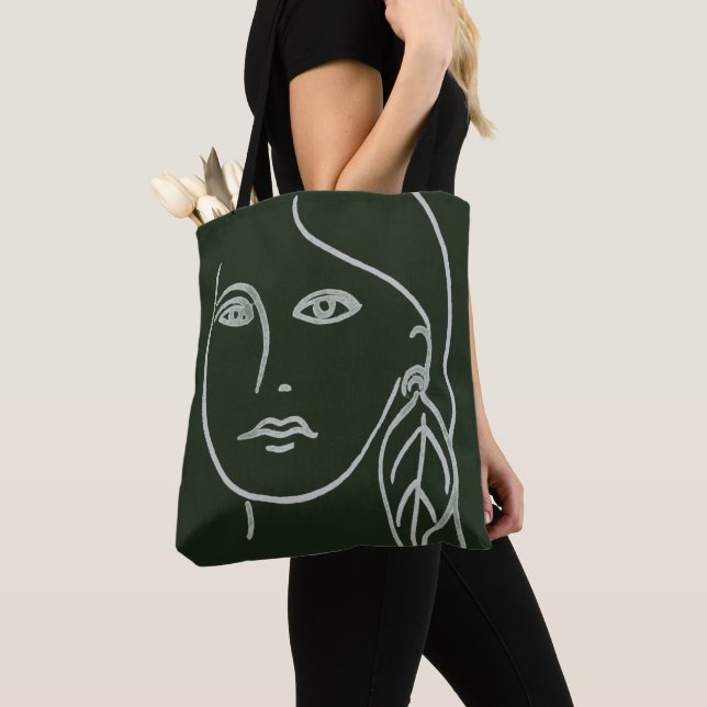 Malachite Portrait Tote Bag (Close Up)