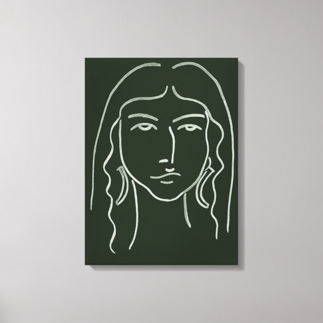 Malachite Portrait with Long Hair Canvas Print (Front)
