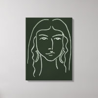 Malachite Portrait with Long Hair