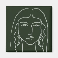 Malachite Portrait with Long Hair