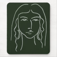 Malachite Portrait with Long Hair