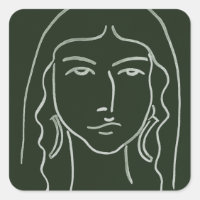 Malachite Portrait with Long Hair