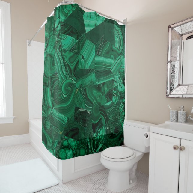 Malachite Shower Curtain (In Situ)