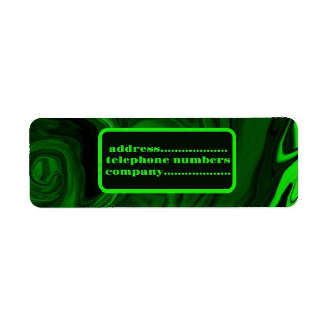 malachite stone green,personalised label (Front)