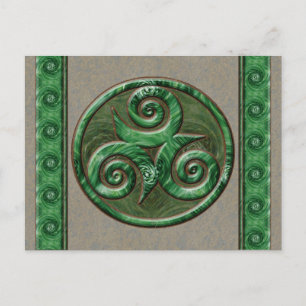 Malachite Triskel Postcard