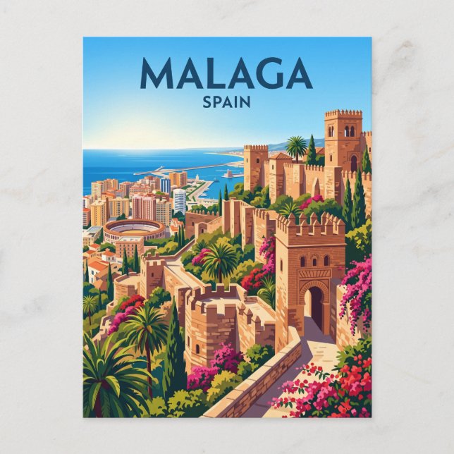 Málaga Alcazaba Spain Postcard (Front)