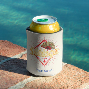 Malaga Andalusia Spain Retro Flamenco Vintage Can Cooler