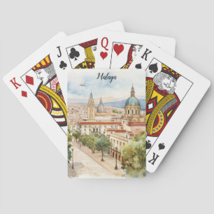 Malaga Spain Architecture Watercolor Playing Cards