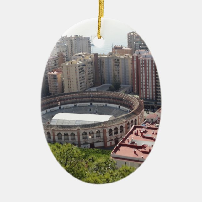 Malaga, Spain Ceramic Tree Decoration (Front)