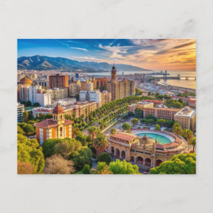 Malaga Spain Cityscape  Postcard
