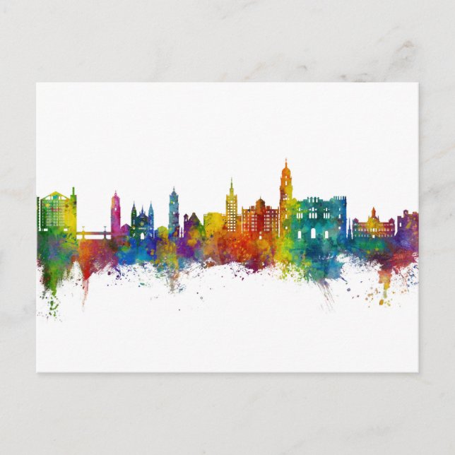 Málaga Spain Skyline Postcard (Front)