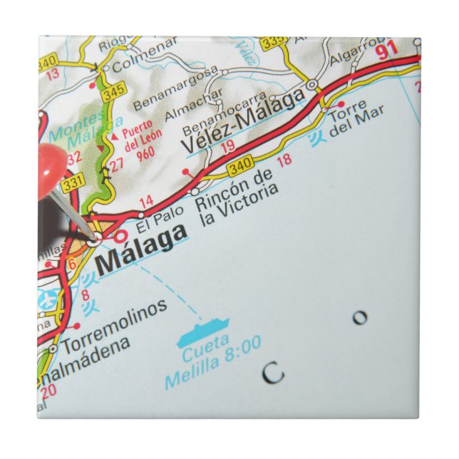 Malaga, Spain Tile (Front)